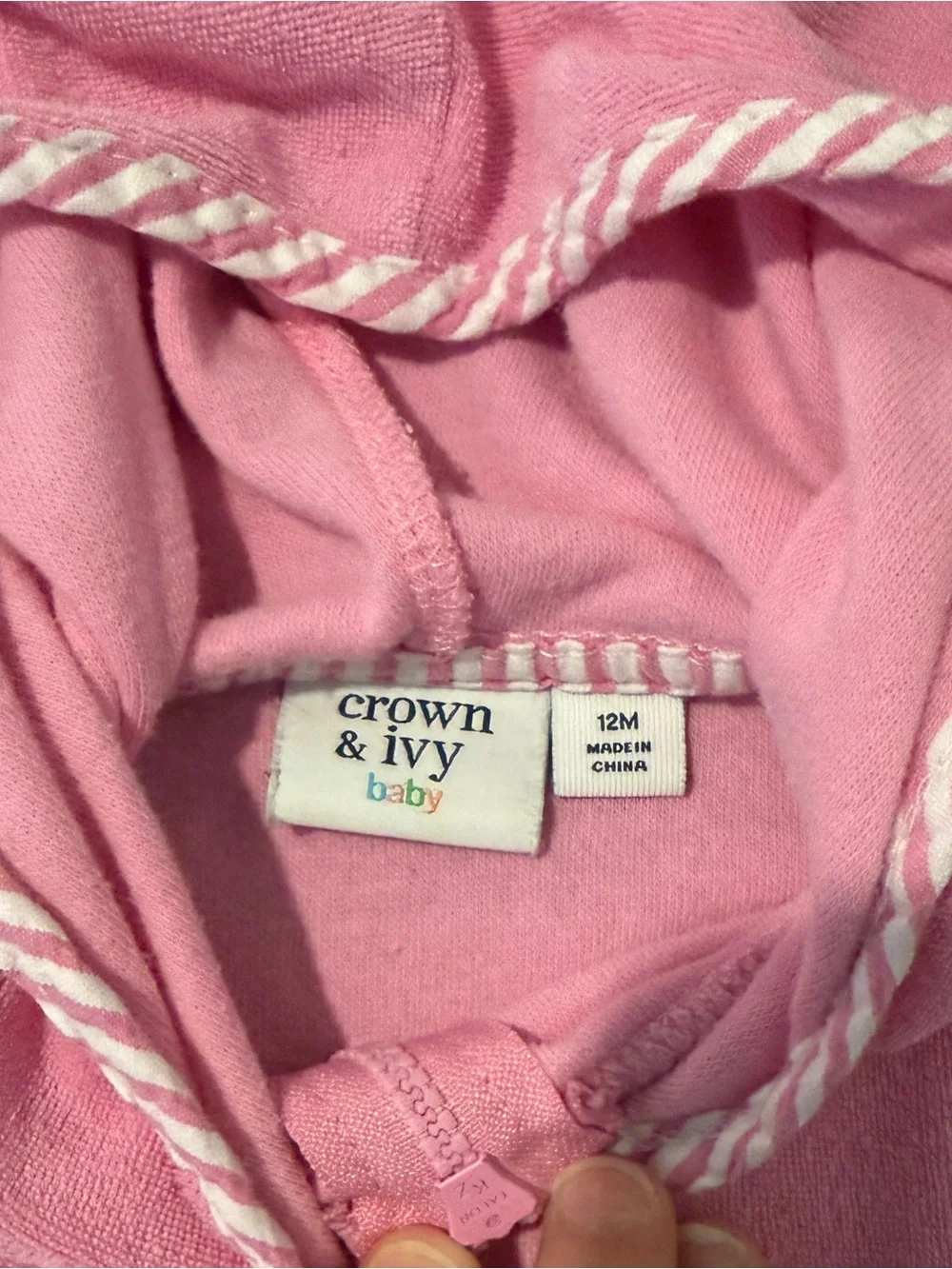 Crown and Ivy Pink Hooded Short-Sleeve Baby Cover Up 12m
